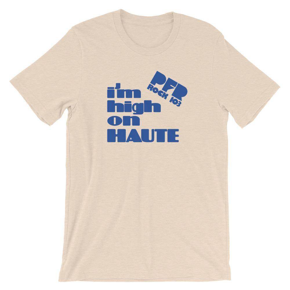 WPFR 103 - High on Haute (blue) - Terre Haute Indiana - Short-Sleeve Unisex T-Shirt - EdgyHaute