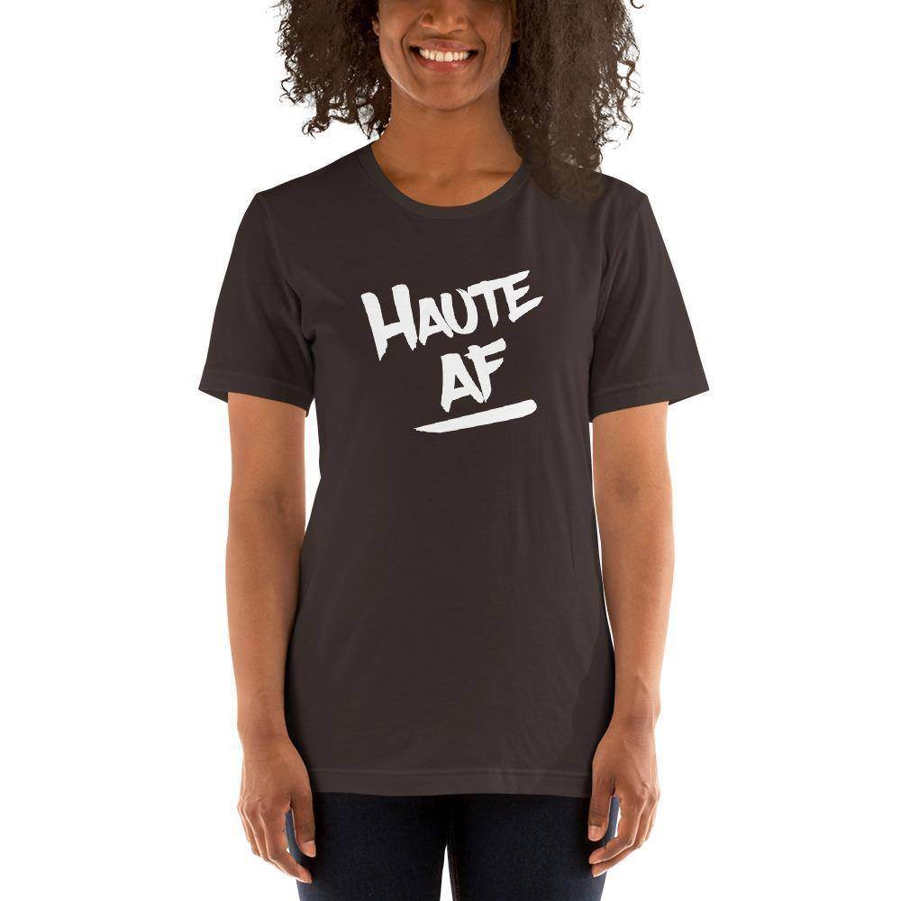 Haute AF (white) - Terre Haute Indiana - Short-Sleeve Unisex T-Shirt - EdgyHaute