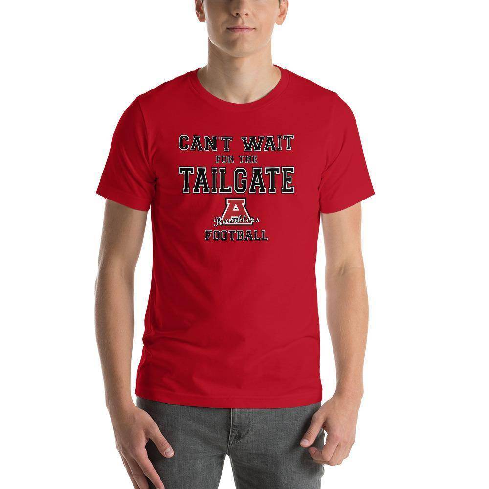 Attica Junior-Senior HS Red Ramblers - Tailgate (black/white) - Short-Sleeve Unisex T-Shirt - EdgyHaute