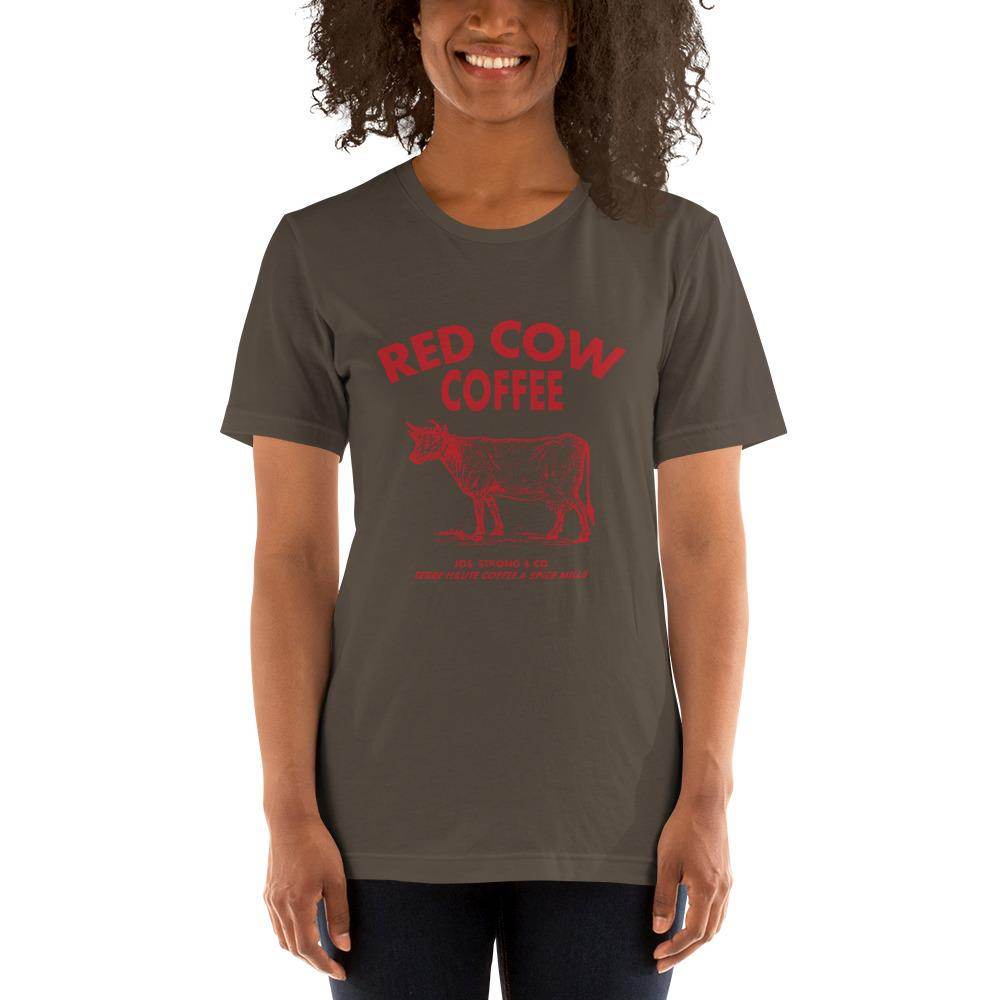 Red Cow Coffee - Terre Haute Indiana - Short-Sleeve Unisex T-Shirt - EdgyHaute
