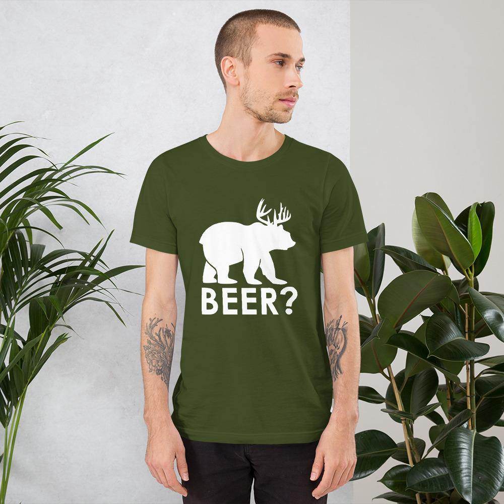 Beer? (white) - Short-Sleeve Unisex T-Shirt - EdgyHaute