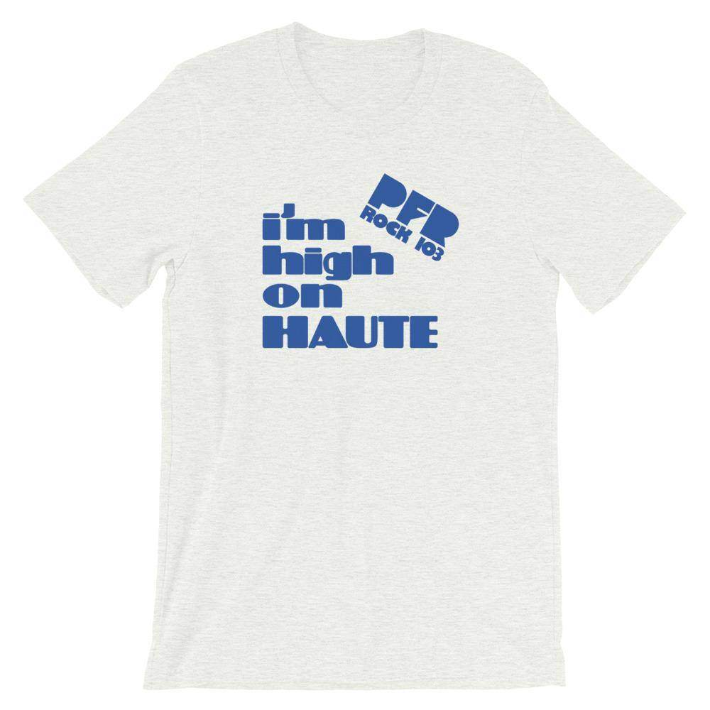 WPFR 103 - High on Haute (blue) - Terre Haute Indiana - Short-Sleeve Unisex T-Shirt - EdgyHaute