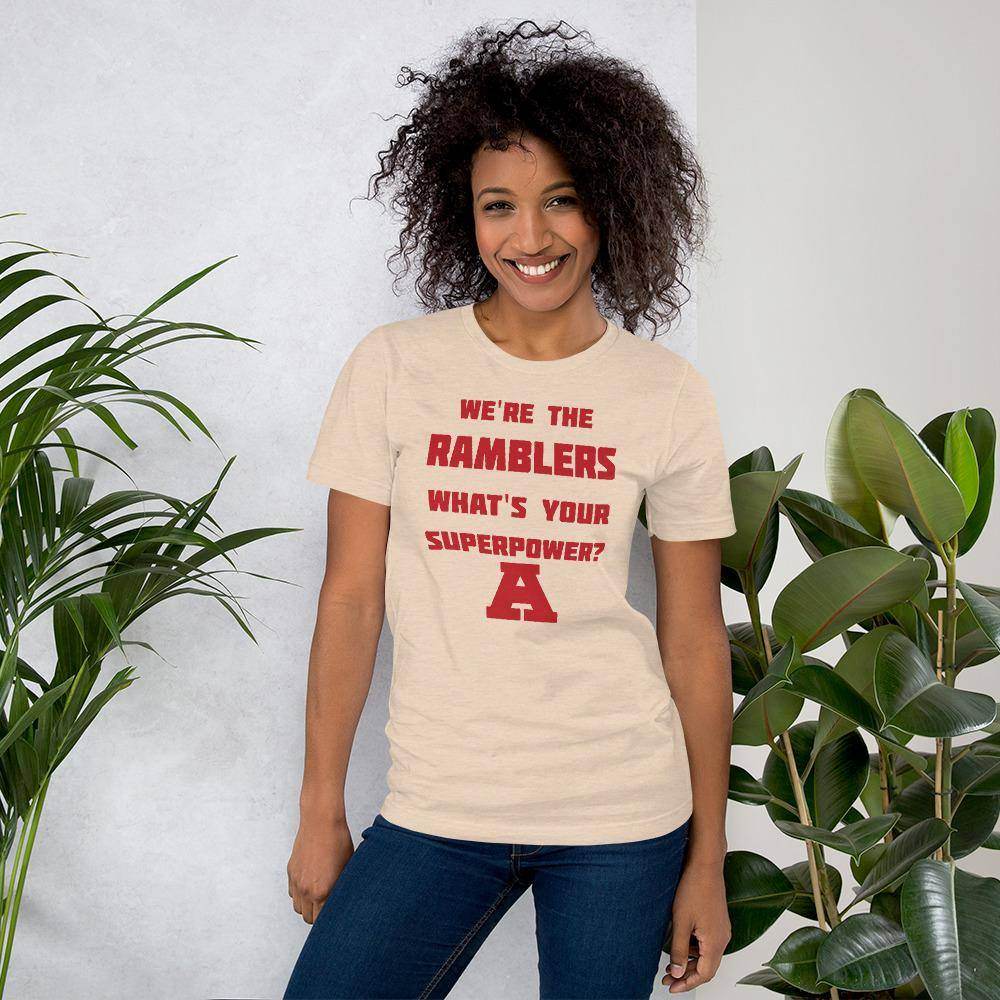 Attica Junior-Senior HS Red Ramblers - Superpower (red) - Short-Sleeve Unisex T-Shirt - EdgyHaute