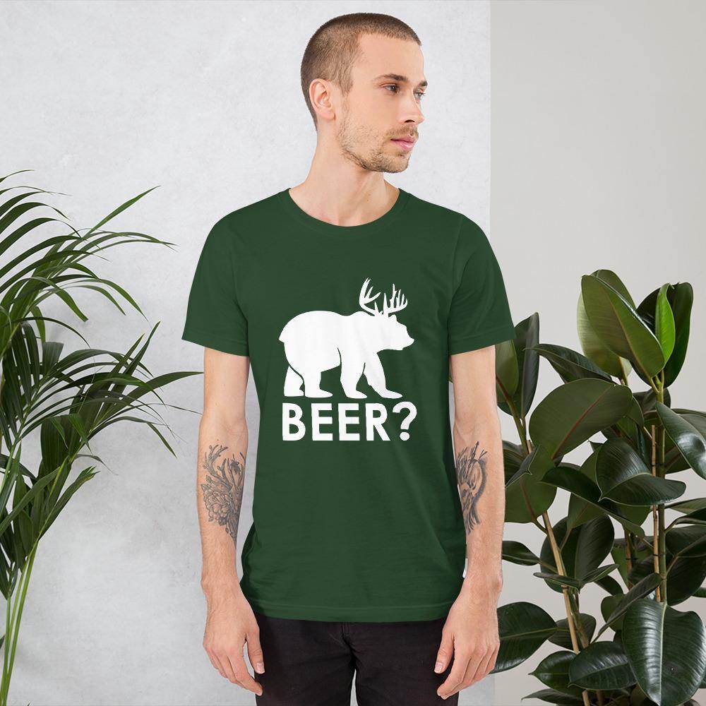 Beer? (white) - Short-Sleeve Unisex T-Shirt - EdgyHaute