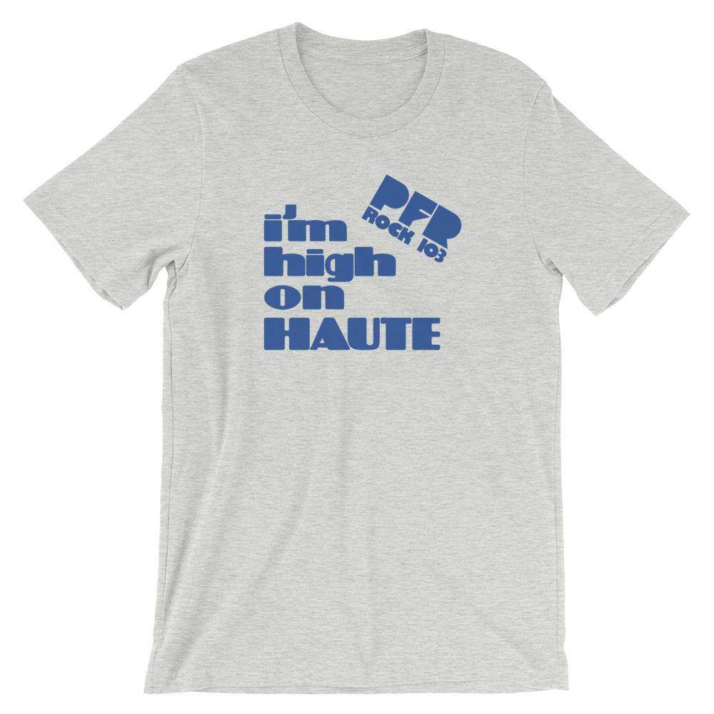 WPFR 103 - High on Haute (blue) - Terre Haute Indiana - Short-Sleeve Unisex T-Shirt - EdgyHaute