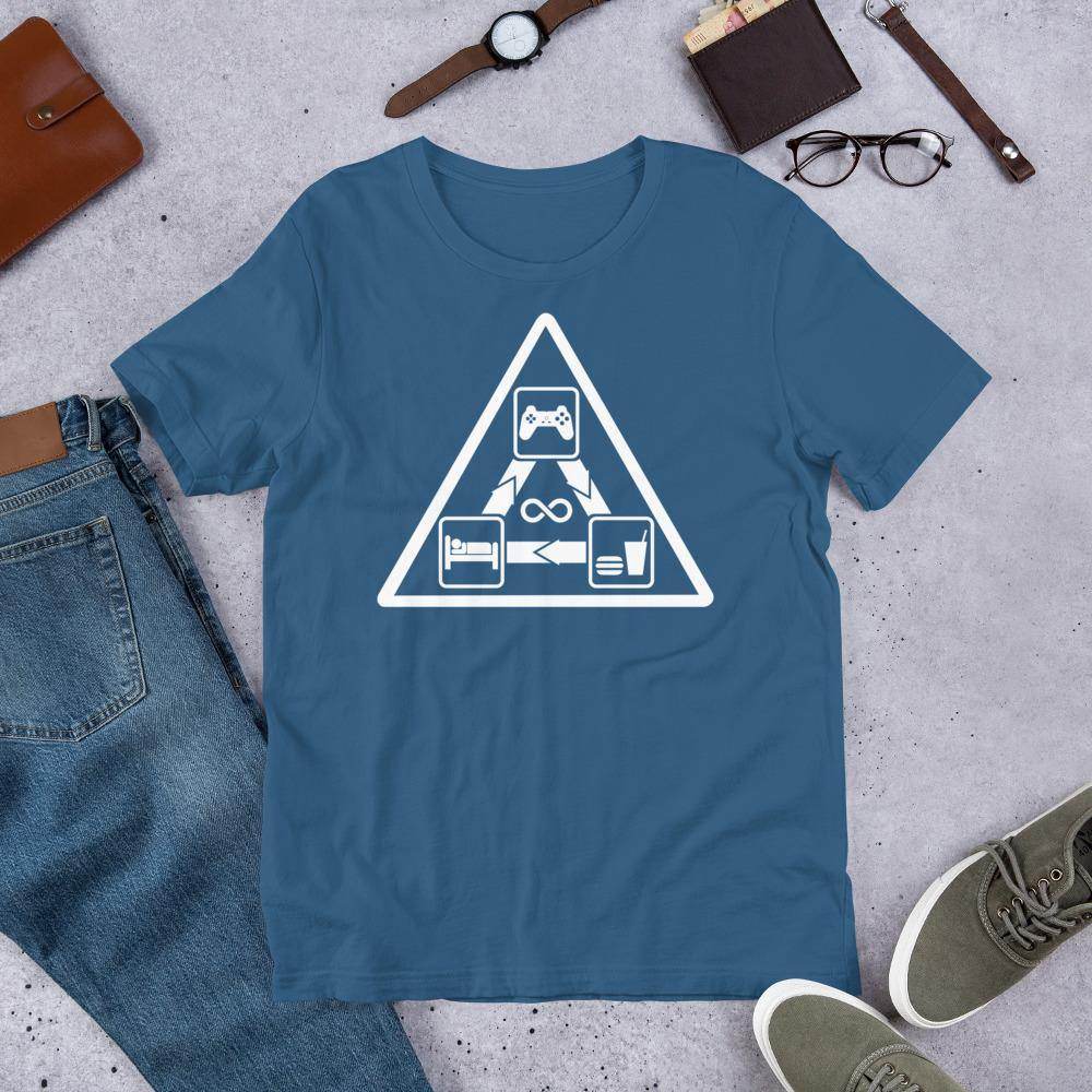 Gamer's Daily Life (white) - Short-Sleeve Unisex T-Shirt - EdgyHaute