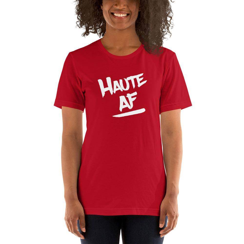 Haute AF (white) - Terre Haute Indiana - Short-Sleeve Unisex T-Shirt - EdgyHaute