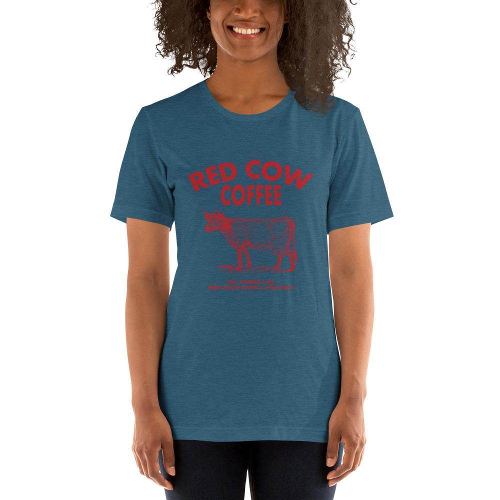 Red Cow Coffee - Terre Haute Indiana - Short-Sleeve Unisex T-Shirt - EdgyHaute