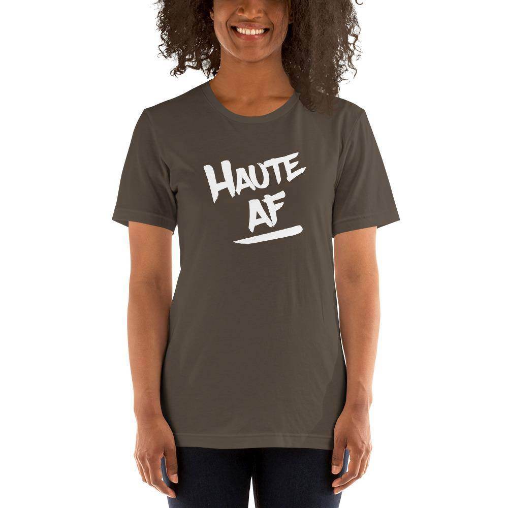 Haute AF (white) - Terre Haute Indiana - Short-Sleeve Unisex T-Shirt - EdgyHaute