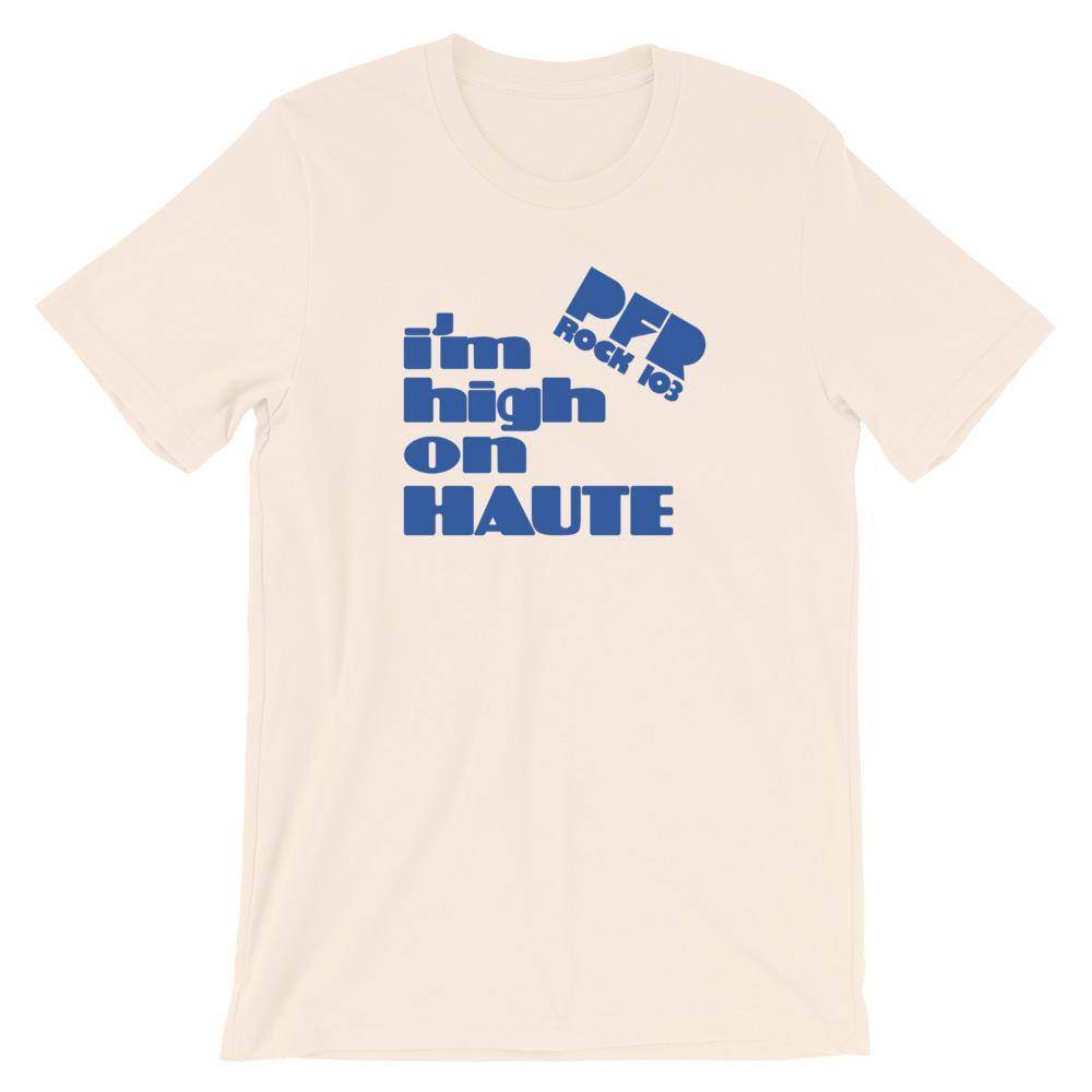 WPFR 103 - High on Haute (blue) - Terre Haute Indiana - Short-Sleeve Unisex T-Shirt - EdgyHaute