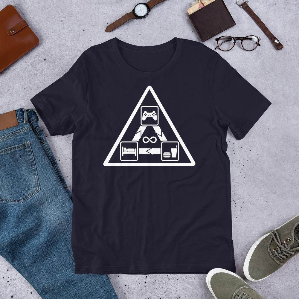 Gamer's Daily Life (white) - Short-Sleeve Unisex T-Shirt - EdgyHaute