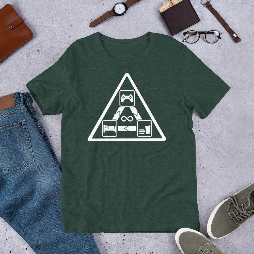 Gamer's Daily Life (white) - Short-Sleeve Unisex T-Shirt - EdgyHaute
