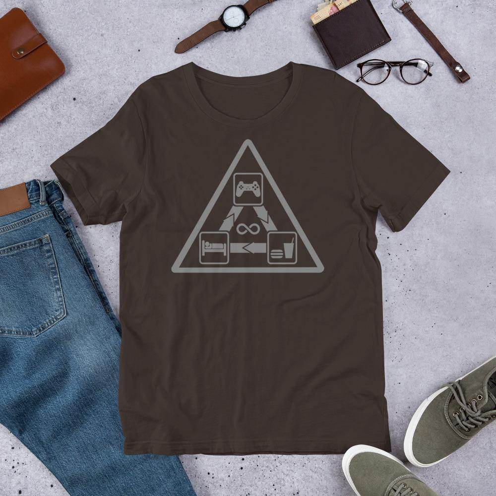 Gamer's Daily Life (gray) - Short-Sleeve Unisex T-Shirt - EdgyHaute