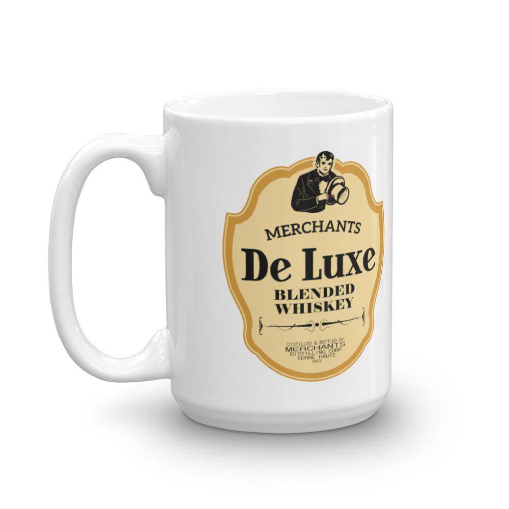 Deluxe Bourbon Whiskey / Merchants Distilling (design 4) - Terre Haute Indiana - Coffee Mug - EdgyHaute