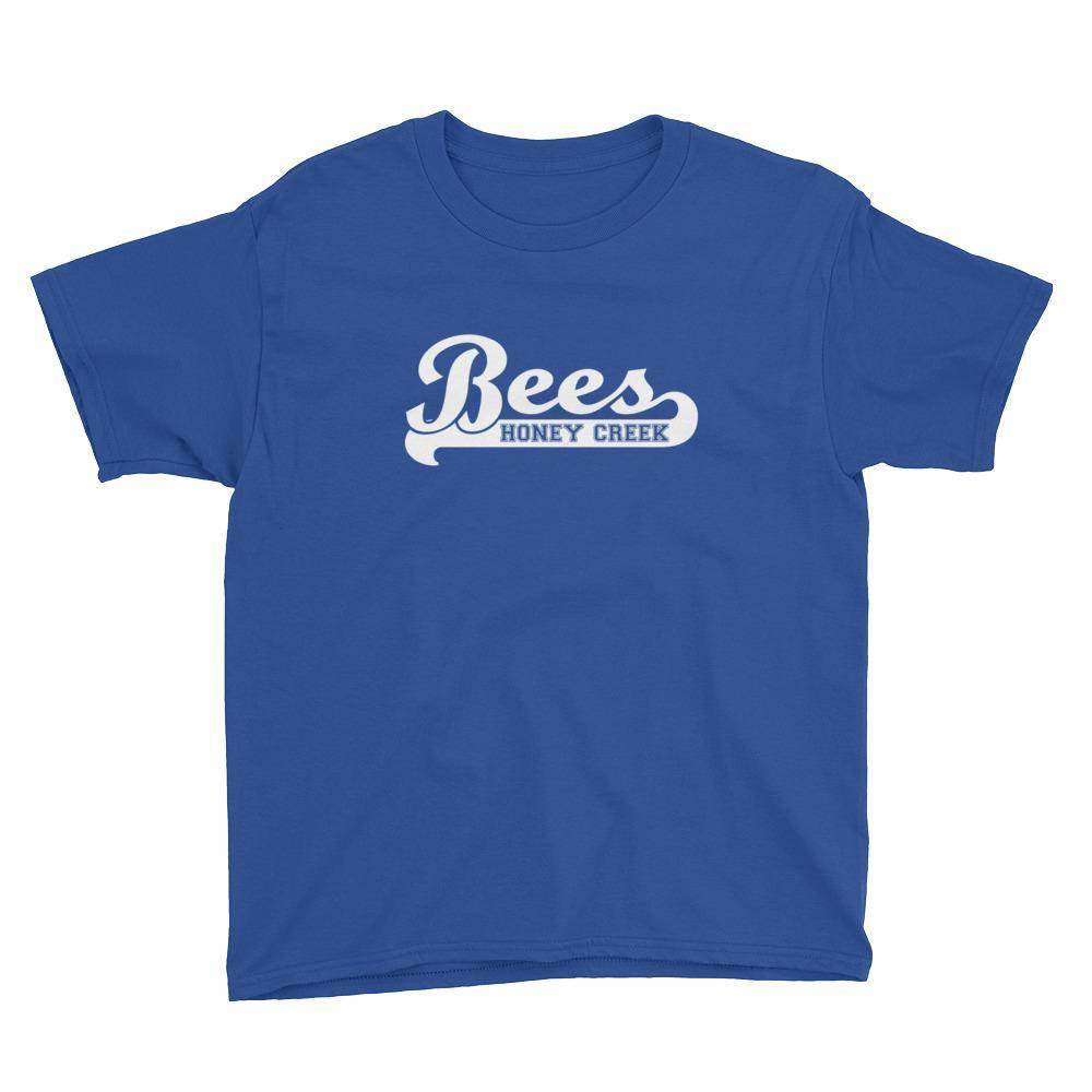 Honey Creek MS Bees - Banner (white) - Youth Short Sleeve T-Shirt - EdgyHaute