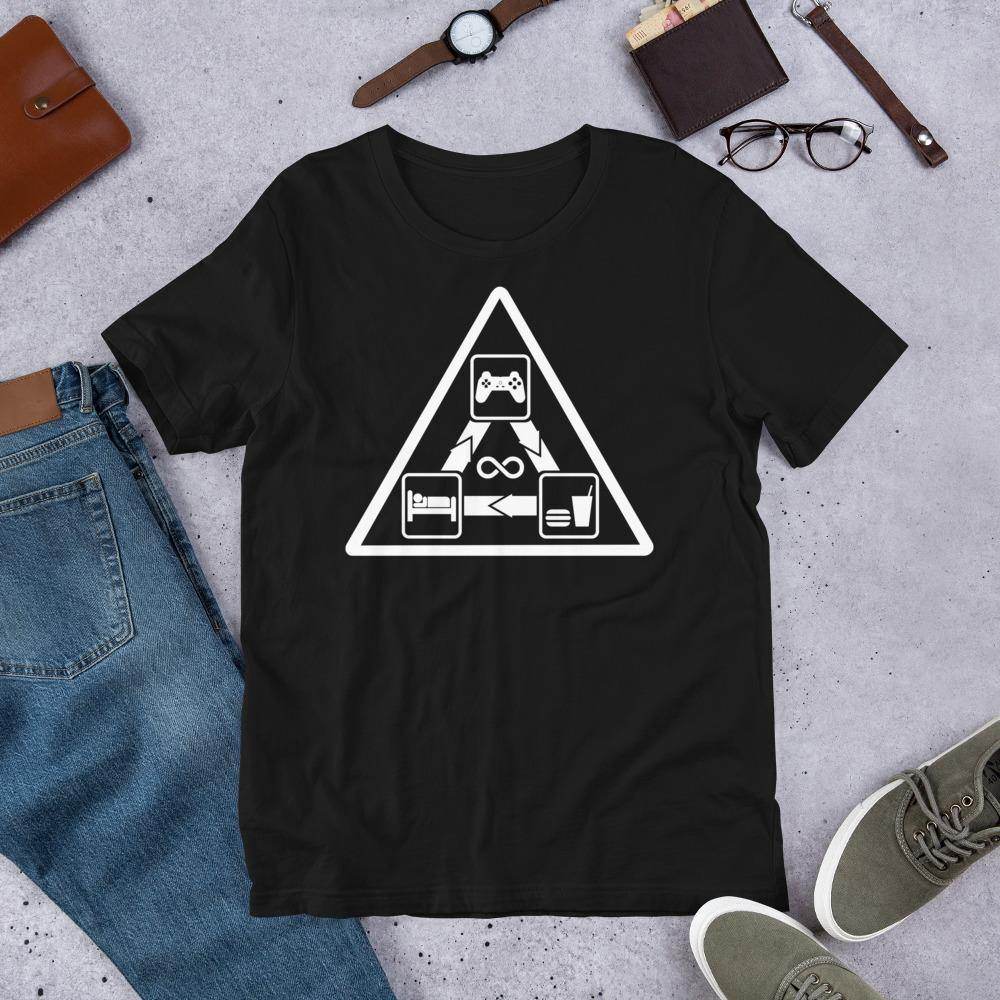Gamer's Daily Life (white) - Short-Sleeve Unisex T-Shirt - EdgyHaute