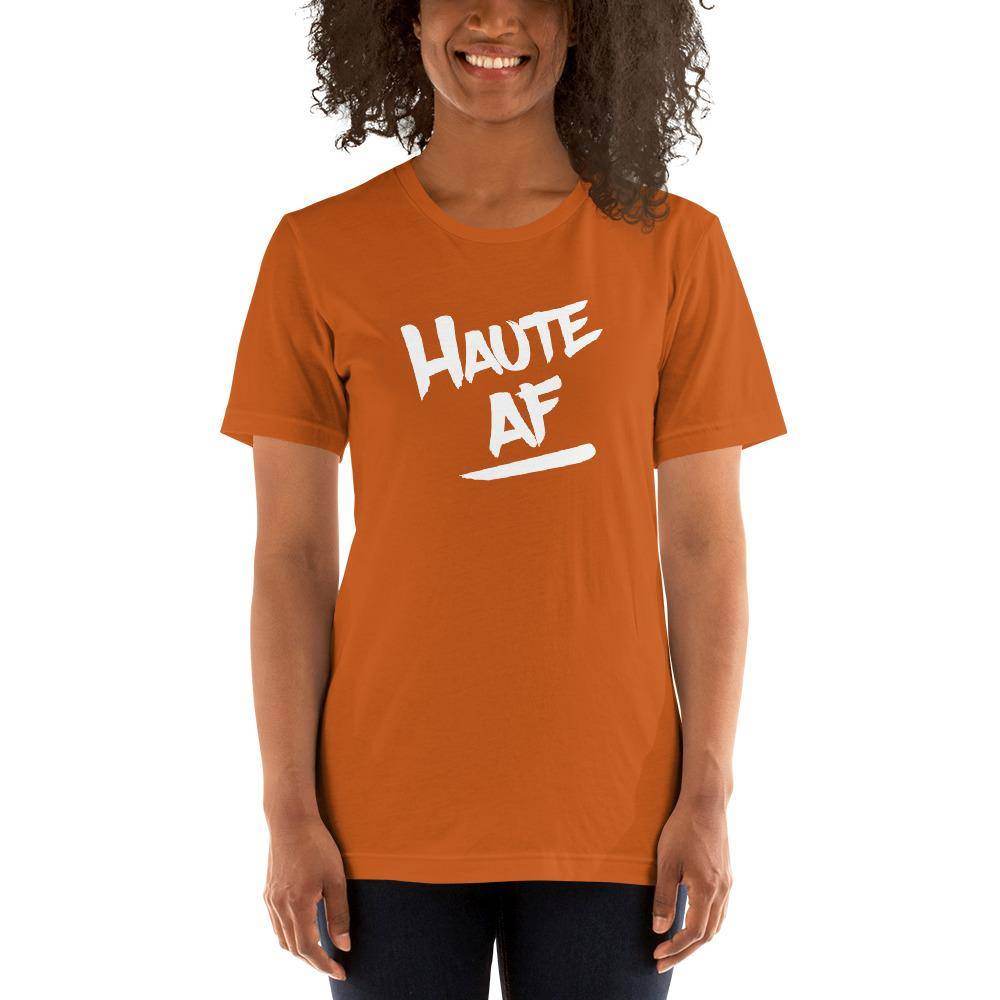 Haute AF (white) - Terre Haute Indiana - Short-Sleeve Unisex T-Shirt - EdgyHaute