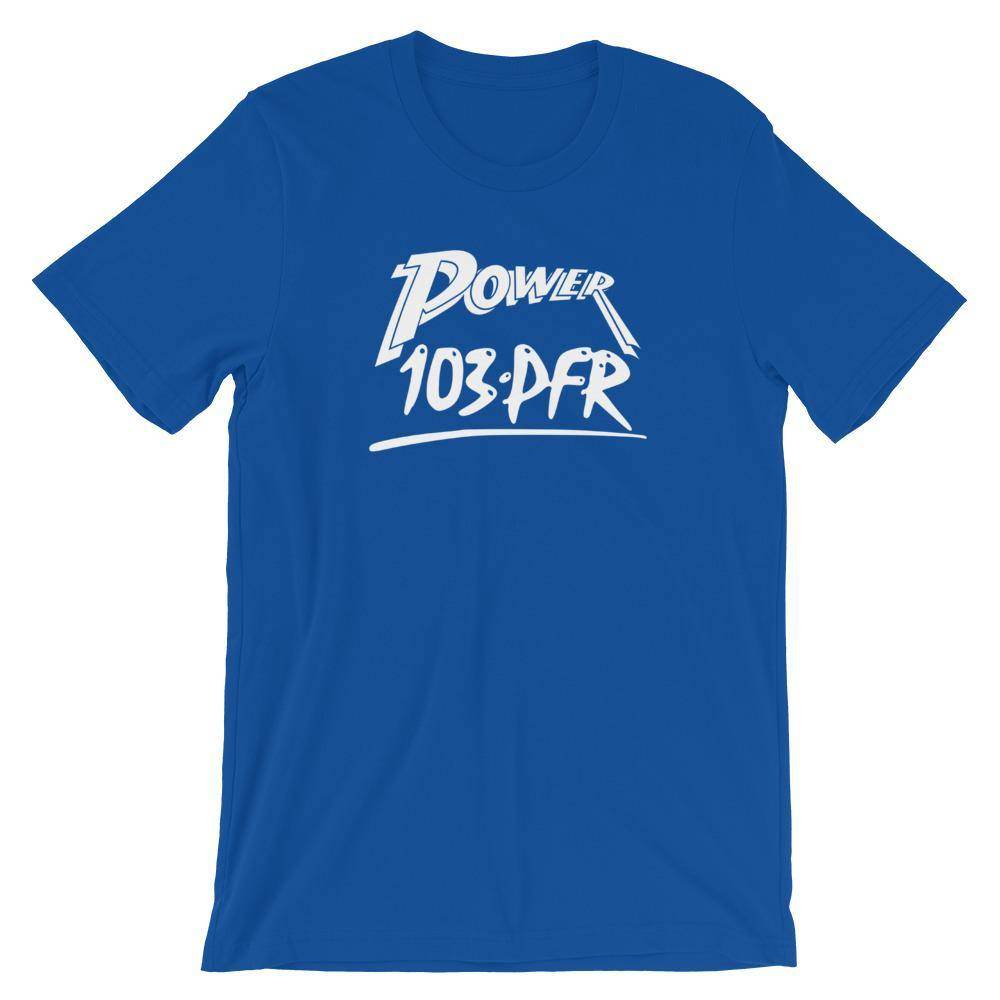 WPFR 103 - Power 103 (white) - Terre Haute Indiana - Short-Sleeve Unisex T-Shirt - EdgyHaute