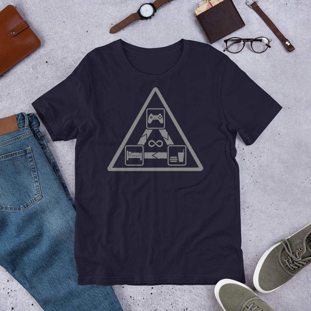 Gamer's Daily Life (gray) - Short-Sleeve Unisex T-Shirt - EdgyHaute