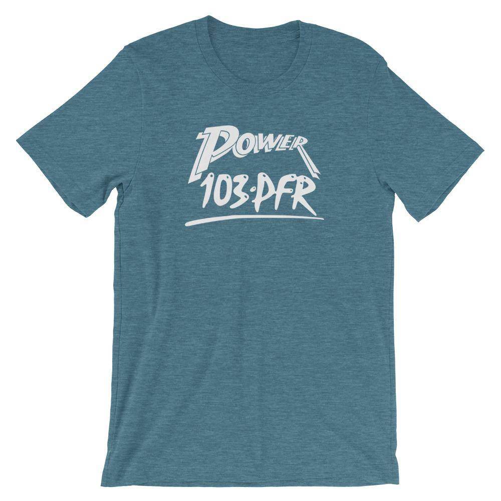 WPFR 103 - Power 103 (white) - Terre Haute Indiana - Short-Sleeve Unisex T-Shirt - EdgyHaute