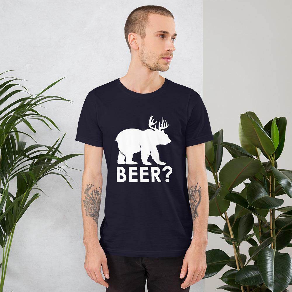 Beer? (white) - Short-Sleeve Unisex T-Shirt - EdgyHaute