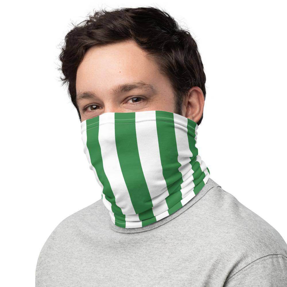 West Vigo HS Vikings Neck Gaiter - green/white stripes - EdgyHaute