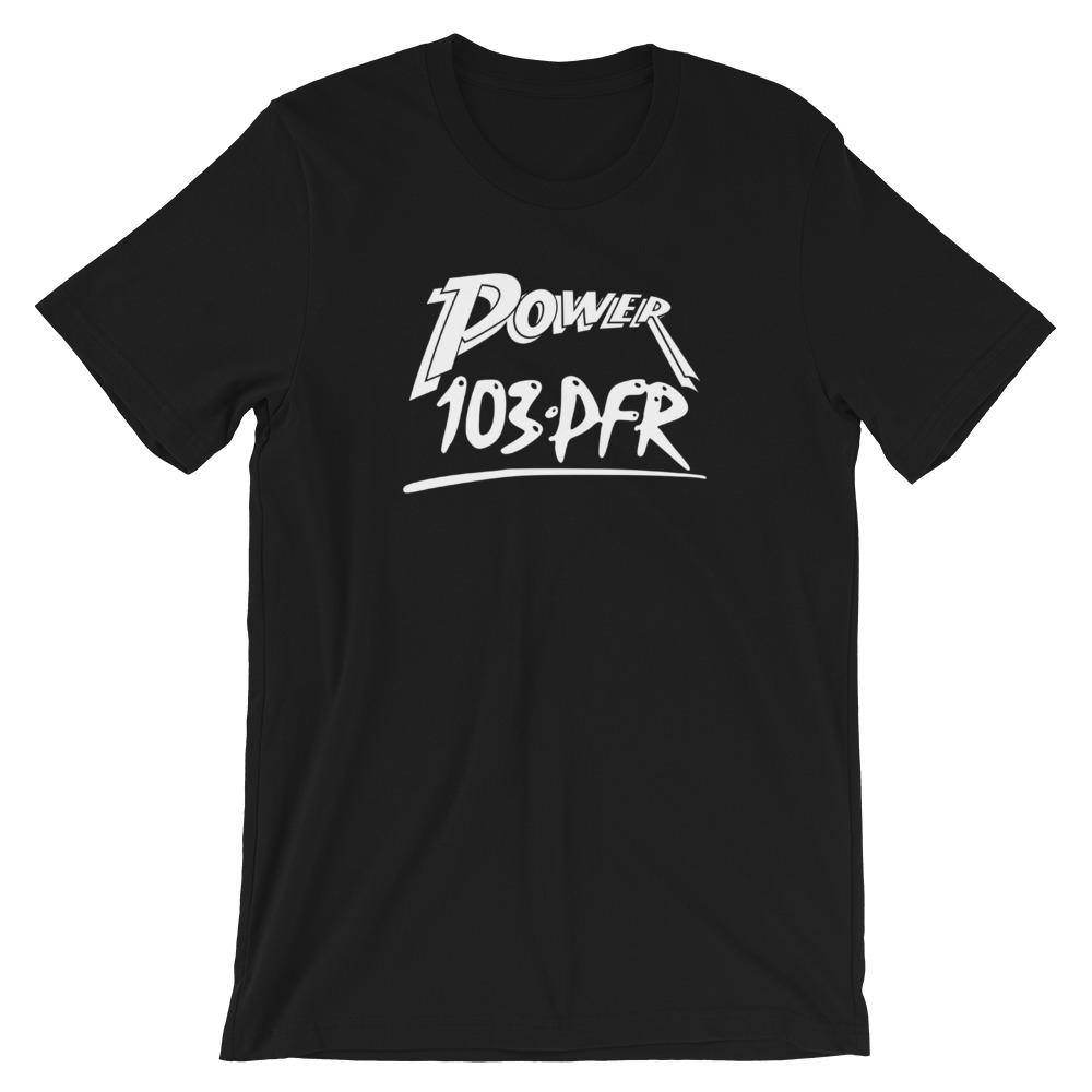 WPFR 103 - Power 103 (white) - Terre Haute Indiana - Short-Sleeve Unisex T-Shirt - EdgyHaute