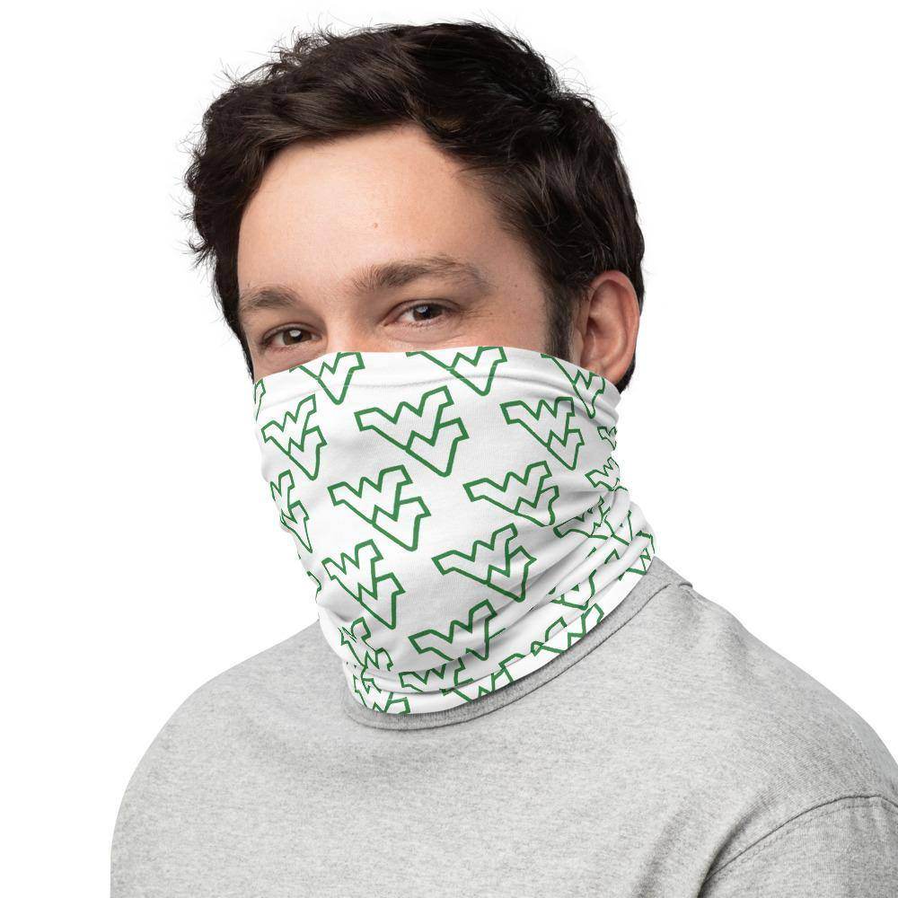 West Vigo HS Vikings Neck Gaiter - green on white - EdgyHaute