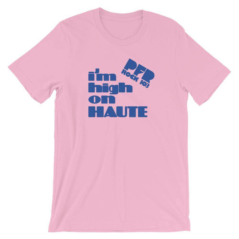 WPFR 103 - High on Haute (blue) - Terre Haute Indiana - Short-Sleeve Unisex T-Shirt - EdgyHaute