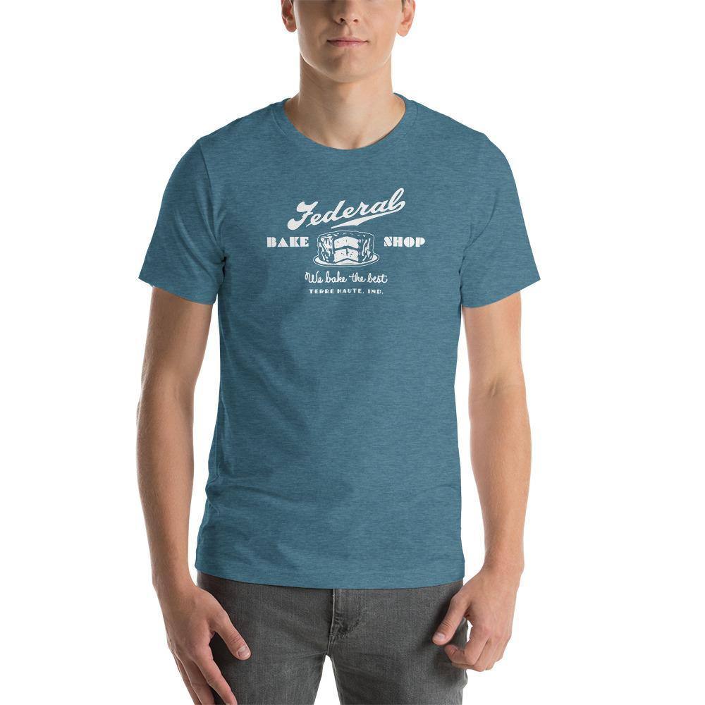 Federal Bake Shop (white) - Terre Haute Indiana - Short-Sleeve Unisex T-Shirt - EdgyHaute