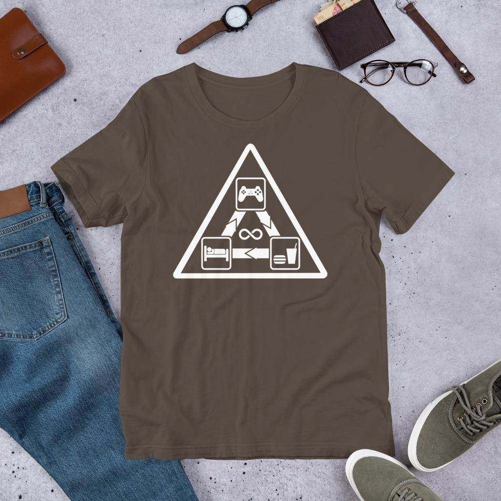 Gamer's Daily Life (white) - Short-Sleeve Unisex T-Shirt - EdgyHaute