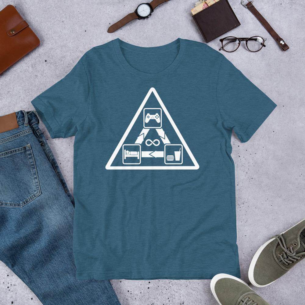 Gamer's Daily Life (white) - Short-Sleeve Unisex T-Shirt - EdgyHaute