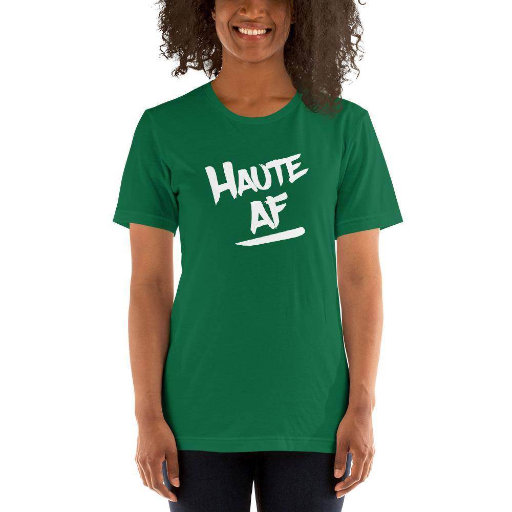 Haute AF (white) - Terre Haute Indiana - Short-Sleeve Unisex T-Shirt - EdgyHaute