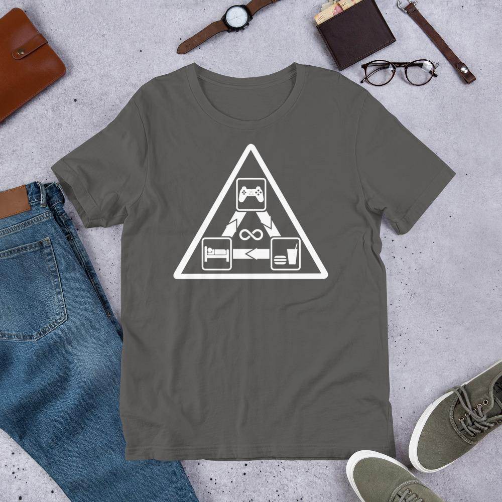 Gamer's Daily Life (white) - Short-Sleeve Unisex T-Shirt - EdgyHaute