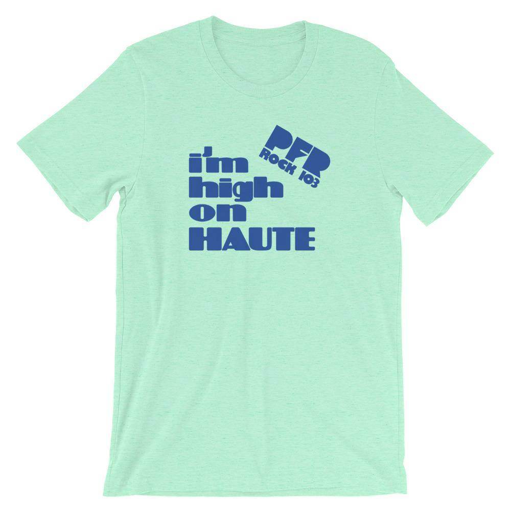 WPFR 103 - High on Haute (blue) - Terre Haute Indiana - Short-Sleeve Unisex T-Shirt - EdgyHaute