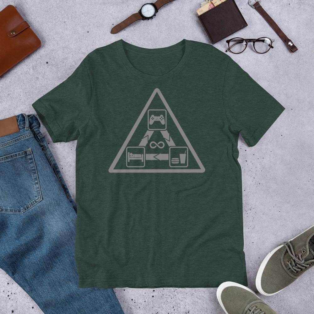 Gamer's Daily Life (gray) - Short-Sleeve Unisex T-Shirt - EdgyHaute