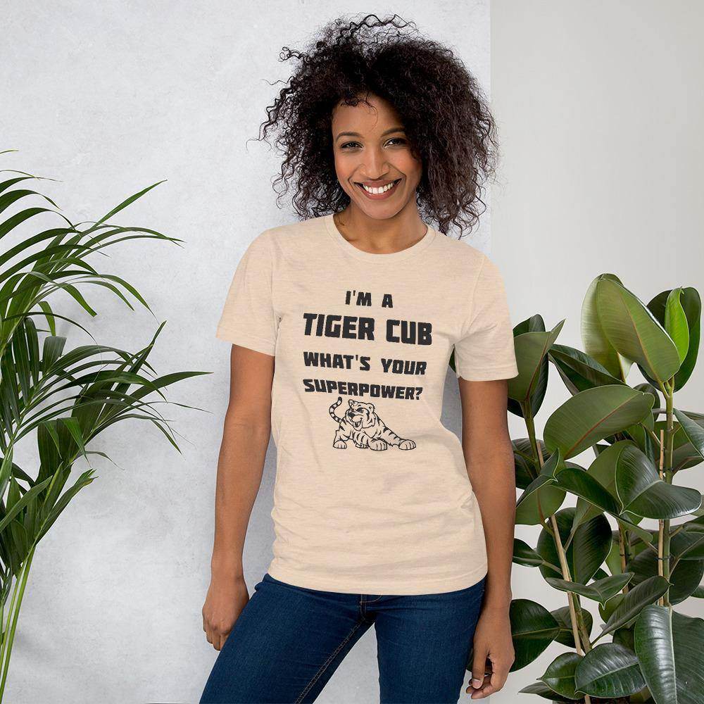Greencastle HS Tiger Cubs - Superpower (black) - Short-Sleeve Unisex T-Shirt - EdgyHaute