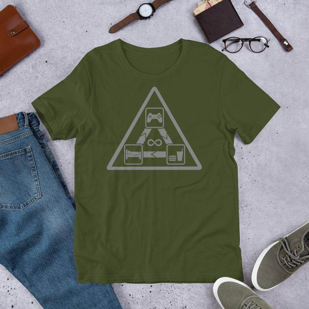 Gamer's Daily Life (gray) - Short-Sleeve Unisex T-Shirt - EdgyHaute