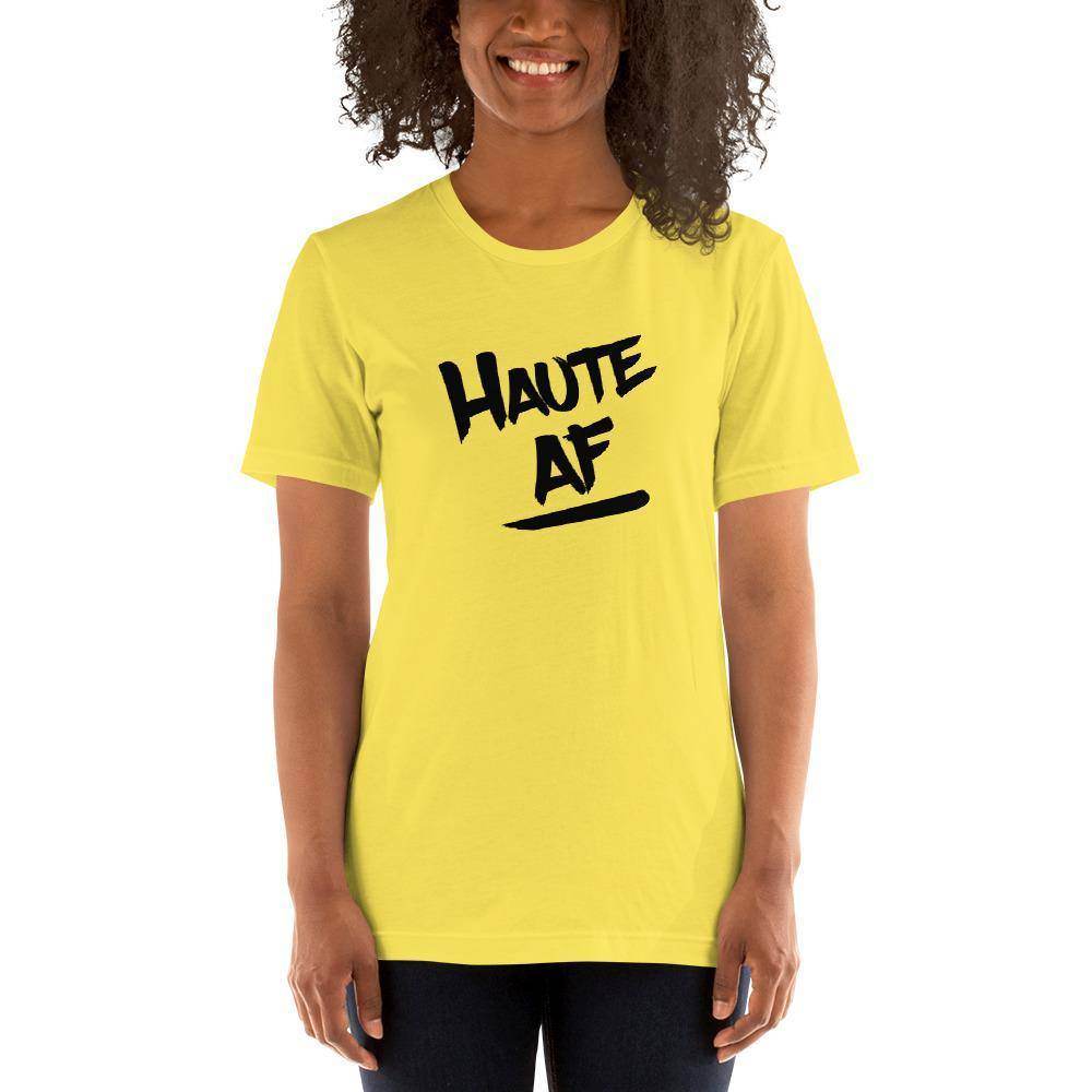 Haute AF (black) - Terre Haute Indiana - Short-Sleeve Unisex T-Shirt - EdgyHaute