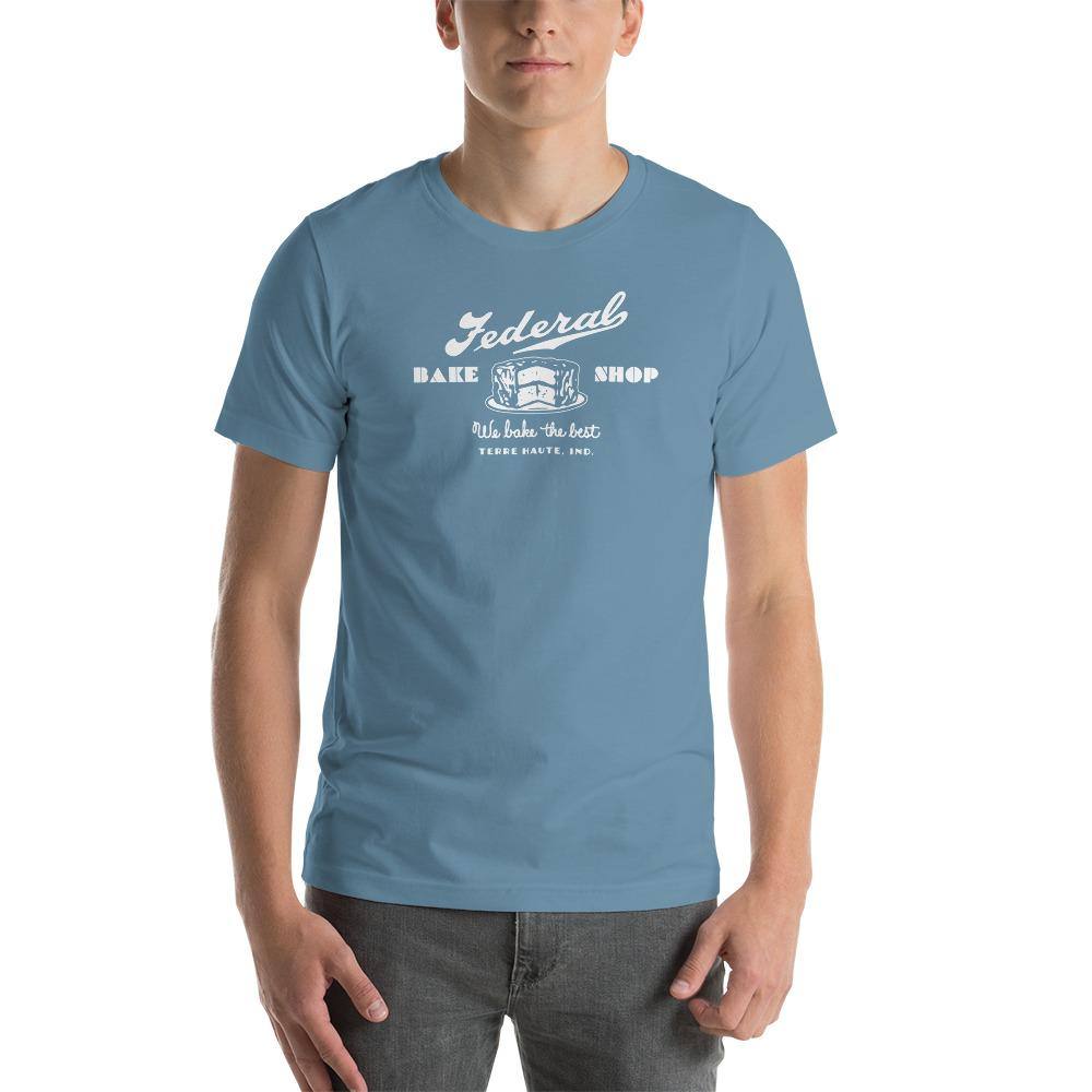 Federal Bake Shop (white) - Terre Haute Indiana - Short-Sleeve Unisex T-Shirt - EdgyHaute
