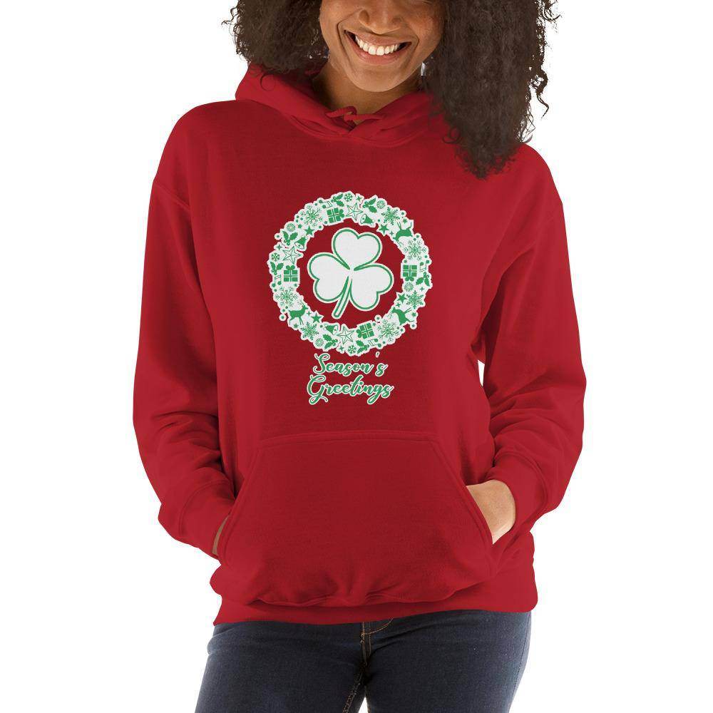 St. Patrick's School Irish - Season's Greetings wreath (green/white) - Unisex Hoodie - EdgyHaute