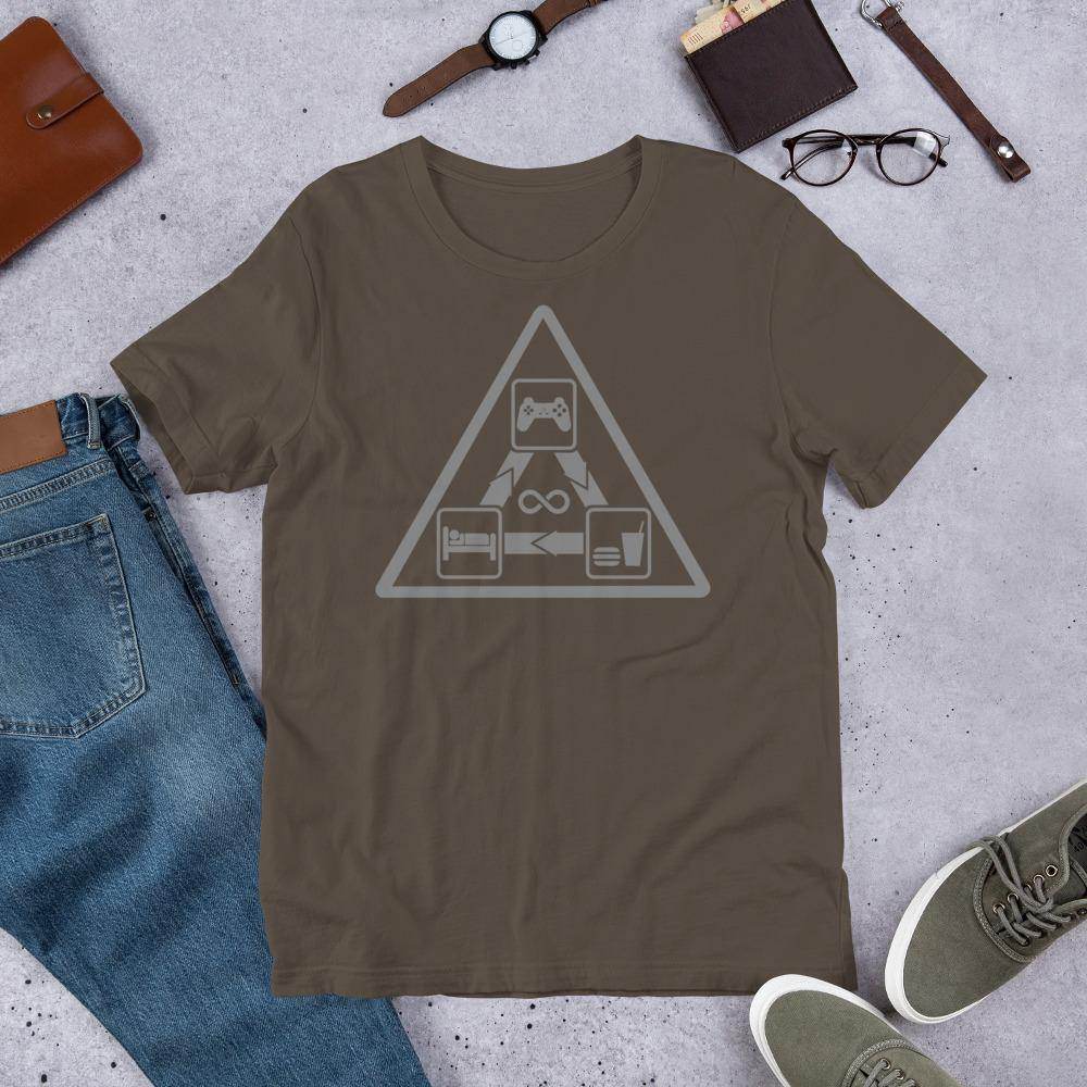 Gamer's Daily Life (gray) - Short-Sleeve Unisex T-Shirt - EdgyHaute