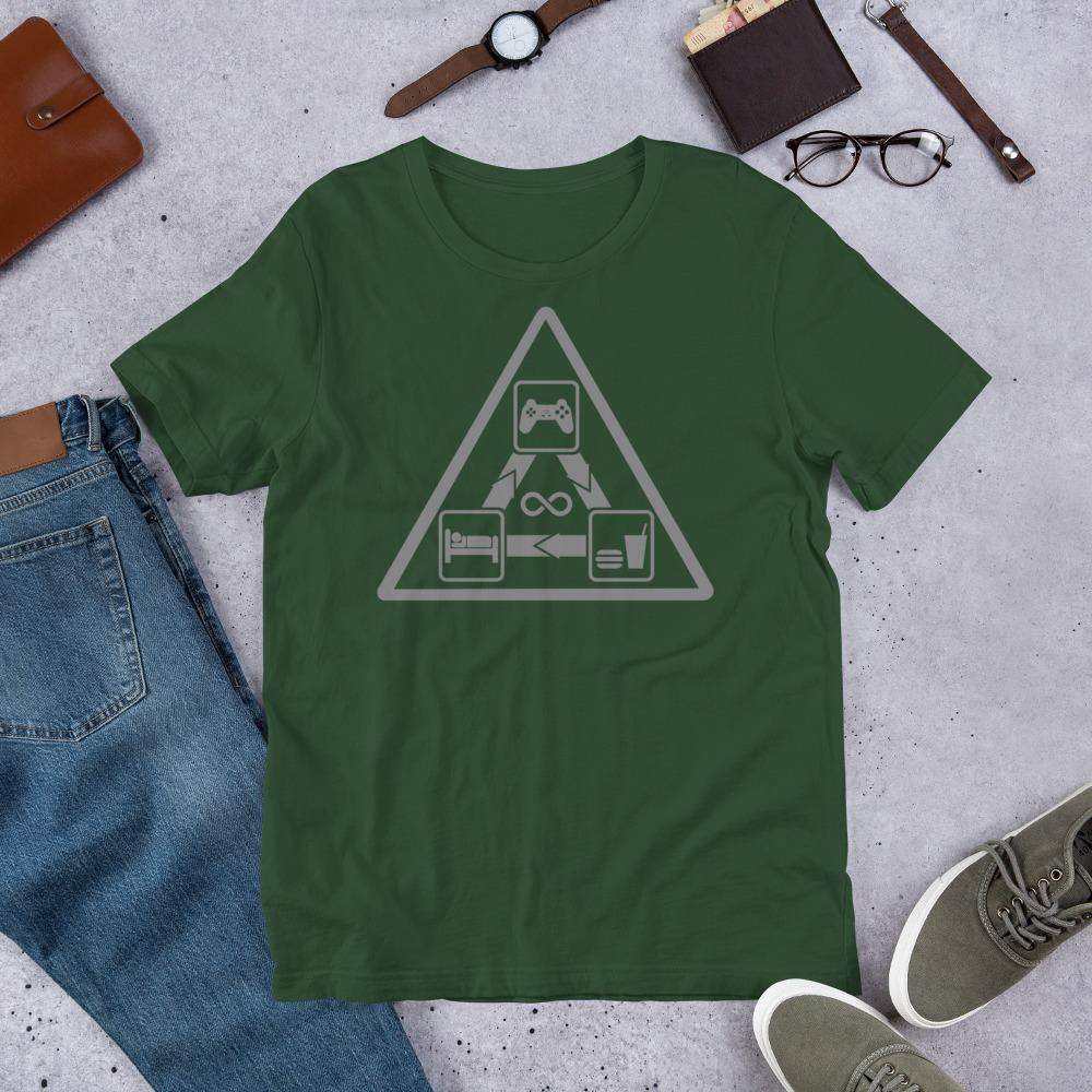 Gamer's Daily Life (gray) - Short-Sleeve Unisex T-Shirt - EdgyHaute