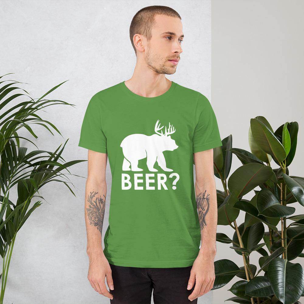 Beer? (white) - Short-Sleeve Unisex T-Shirt - EdgyHaute