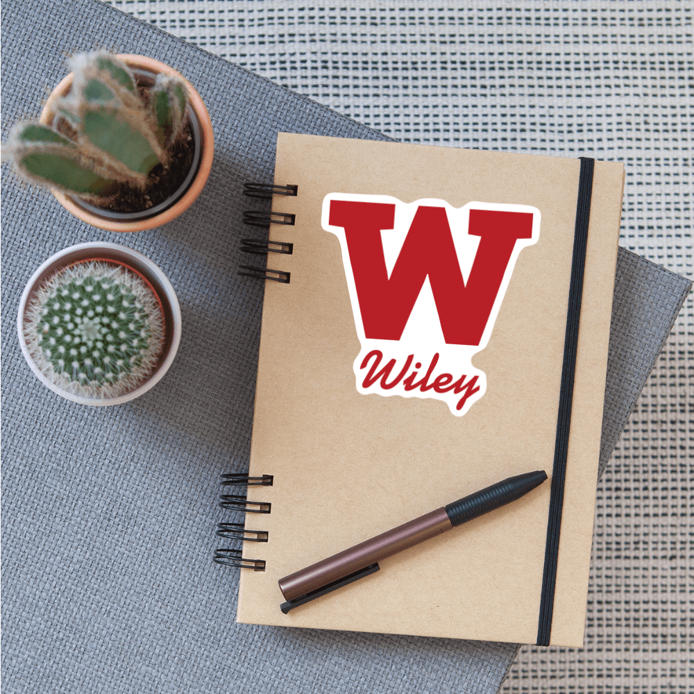 Wiley HS Red Streaks - Wiley W - Sticker - white matte
