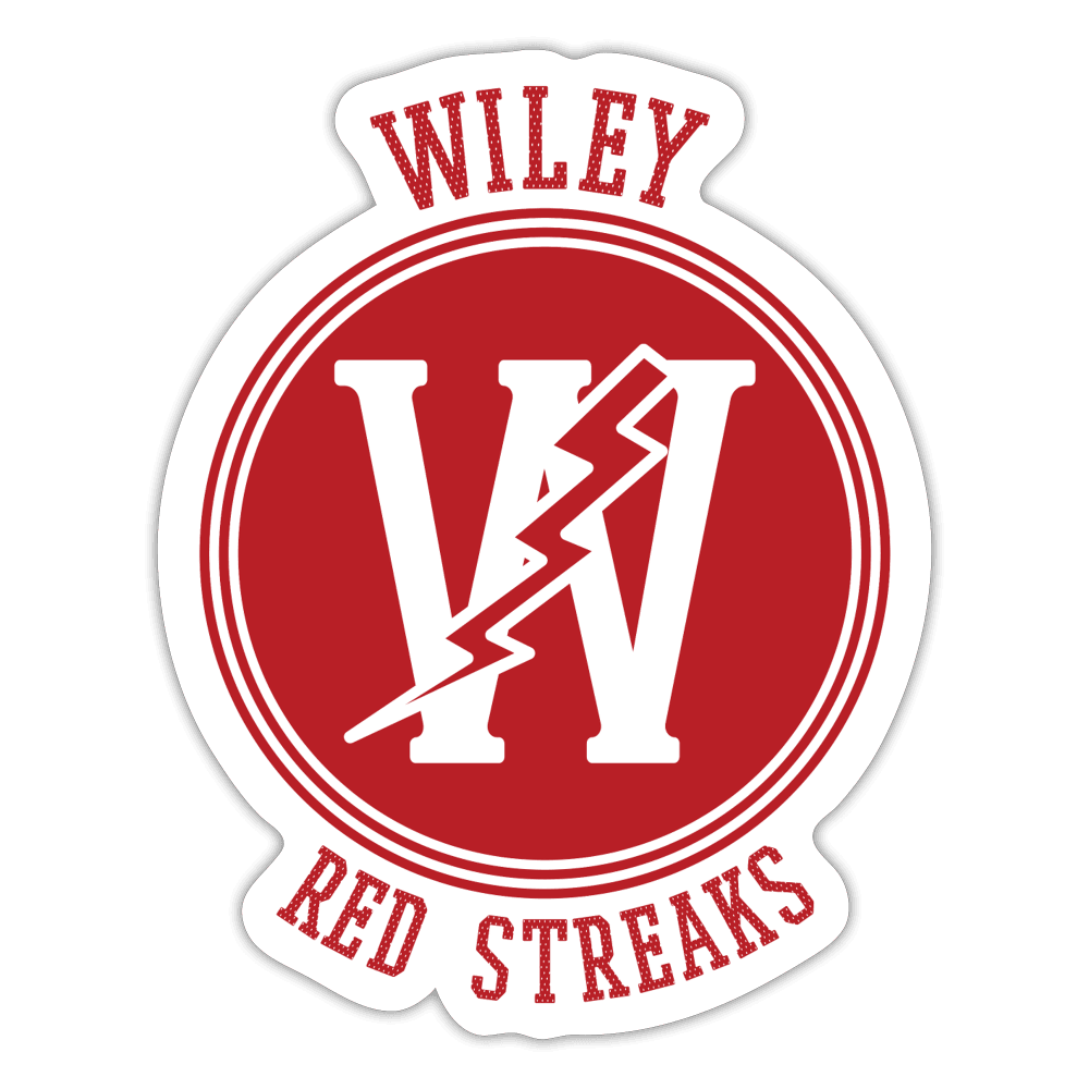 Wiley HS Red Streaks - center court design - Sticker - white matte