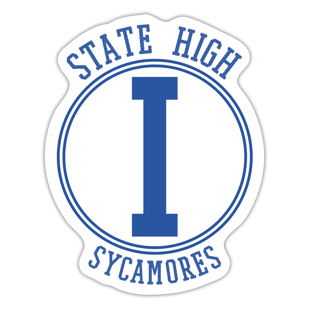 State High Sycamores - center court design - Sticker - white matte