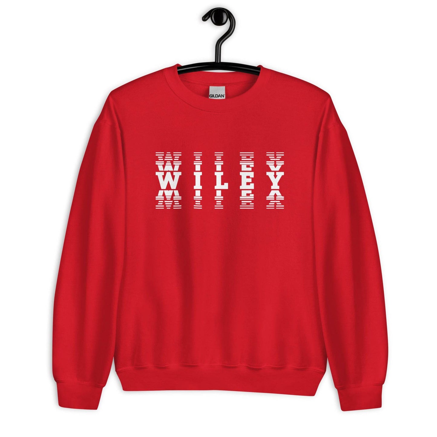 Wiley HS Red Streaks - faded text - Unisex Sweatshirt - EdgyHaute