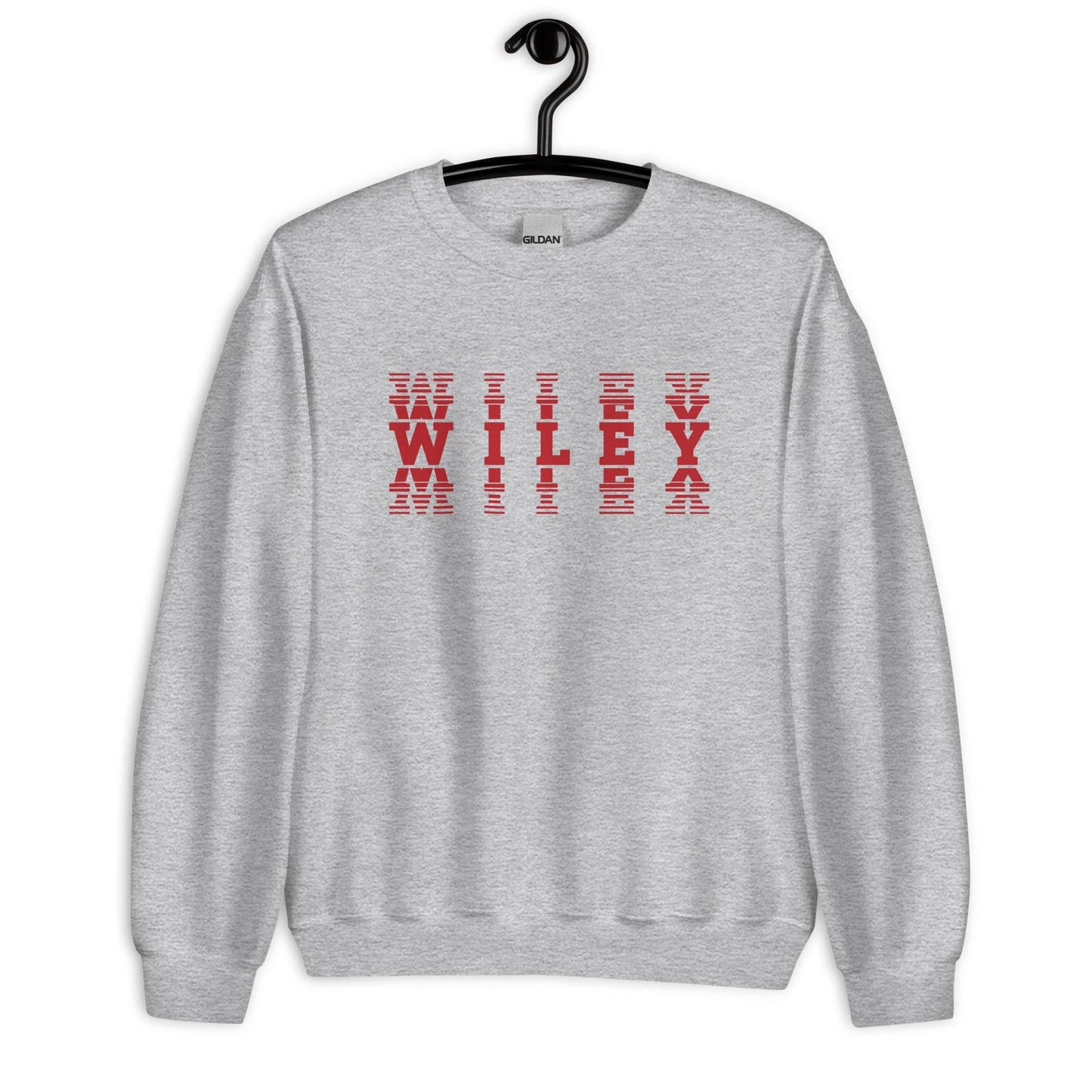 Wiley HS Red Streaks - faded text - Unisex Sweatshirt - EdgyHaute