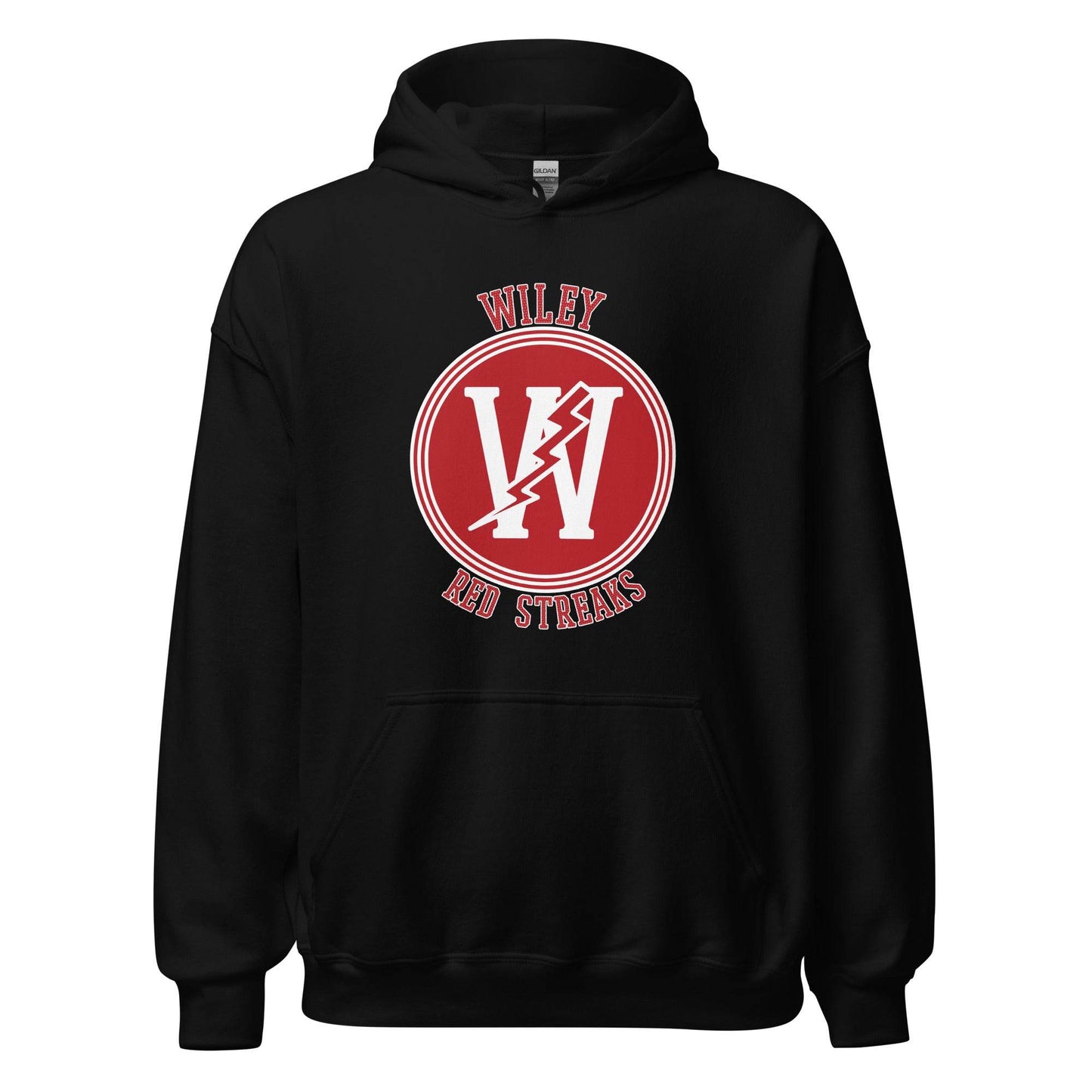 Wiley HS Red Streaks - center court design - Unisex Hoodie - EdgyHaute